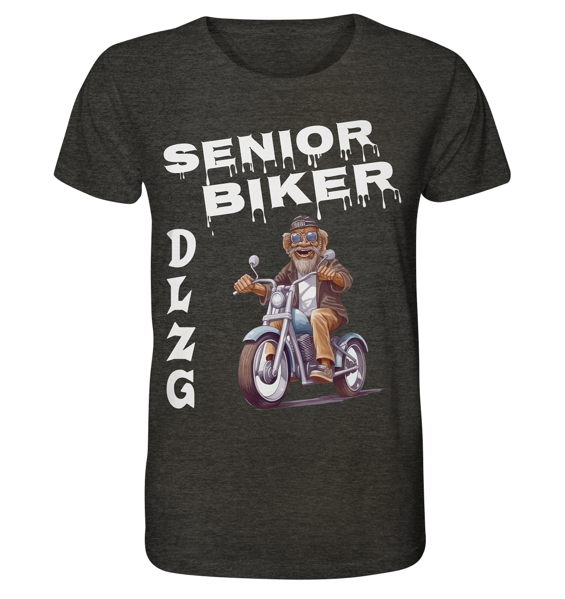 DLzG Opa Biker Fun Motiv 2- Organic Shirt (meliert)