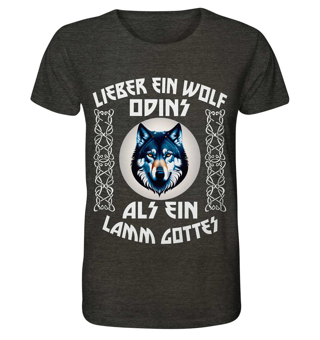 Odins Wolf: Stärke, Stolz und Unabhängigkeit 5- Organic Shirt (meliert)