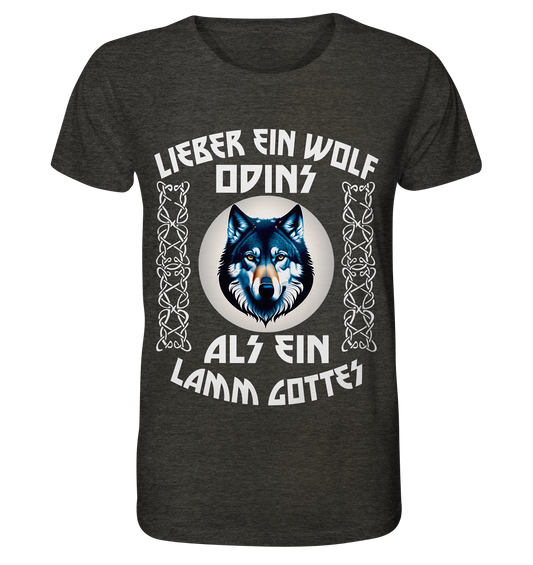 Odins Wolf: Stärke, Stolz und Unabhängigkeit 5- Organic Shirt (meliert)