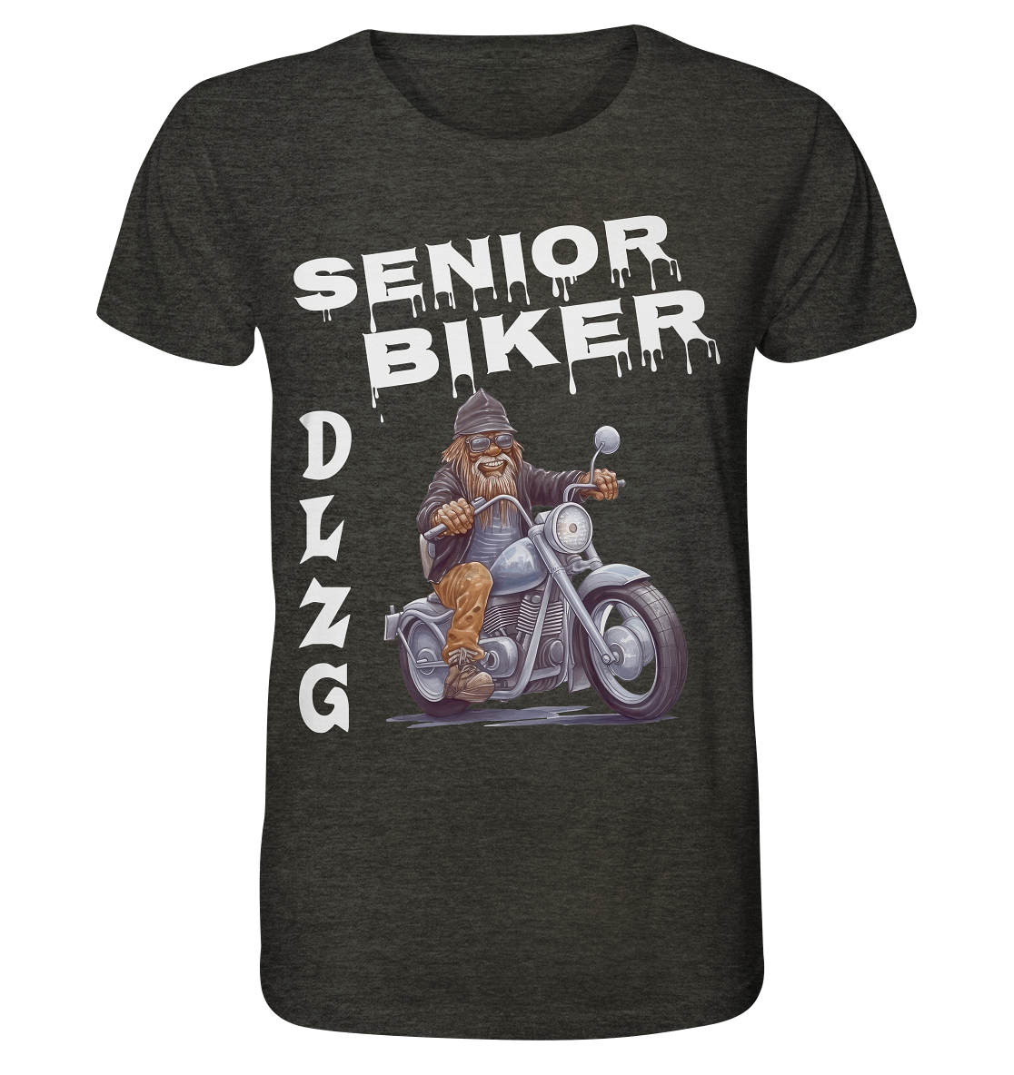 DLzG Opa Biker Fun Motiv 4- Organic Shirt (meliert)