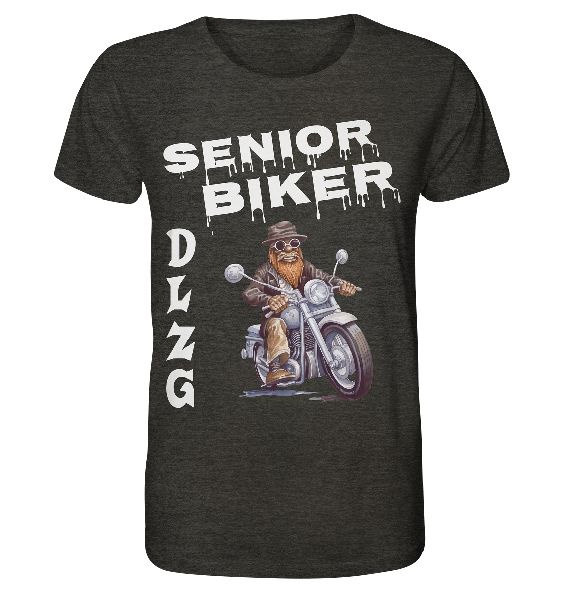 DLzG Opa Biker Fun Motiv 3- Organic Shirt (meliert)