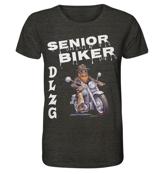 DLzG Opa Biker Fun Motiv 3- Organic Shirt (meliert)