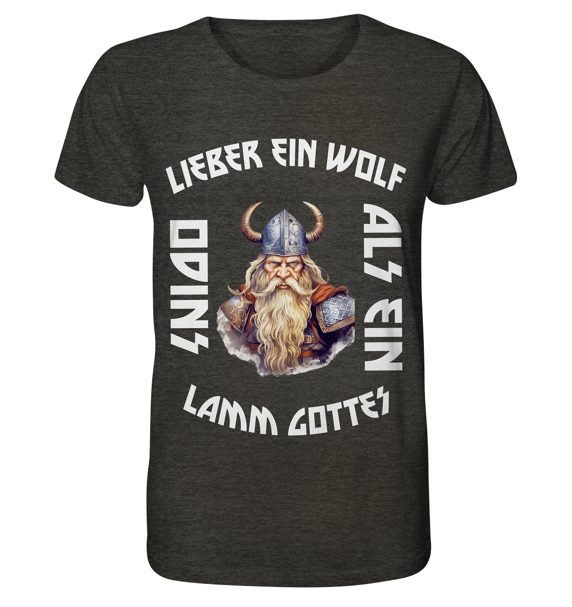 LIEBER EIN WOLF ODINS NO 2  - STREETWEAR - STATEMENT    - Organic Shirt (meliert)