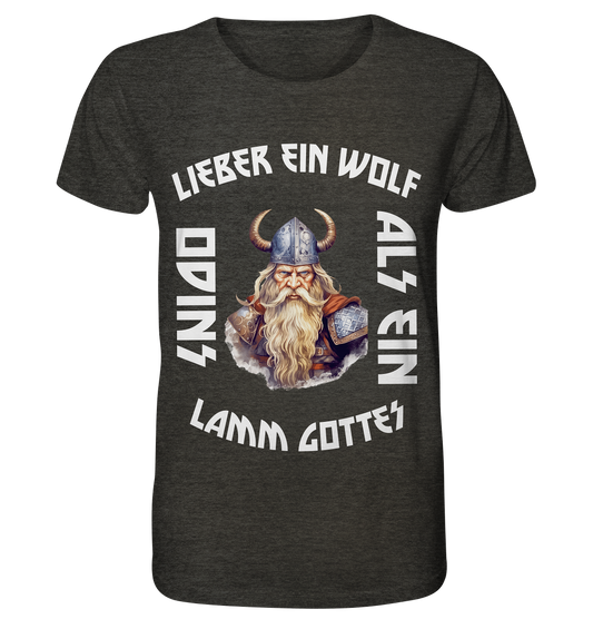 LIEBER EIN WOLF ODINS NO 2  - STREETWEAR - STATEMENT    - Organic Shirt (meliert)