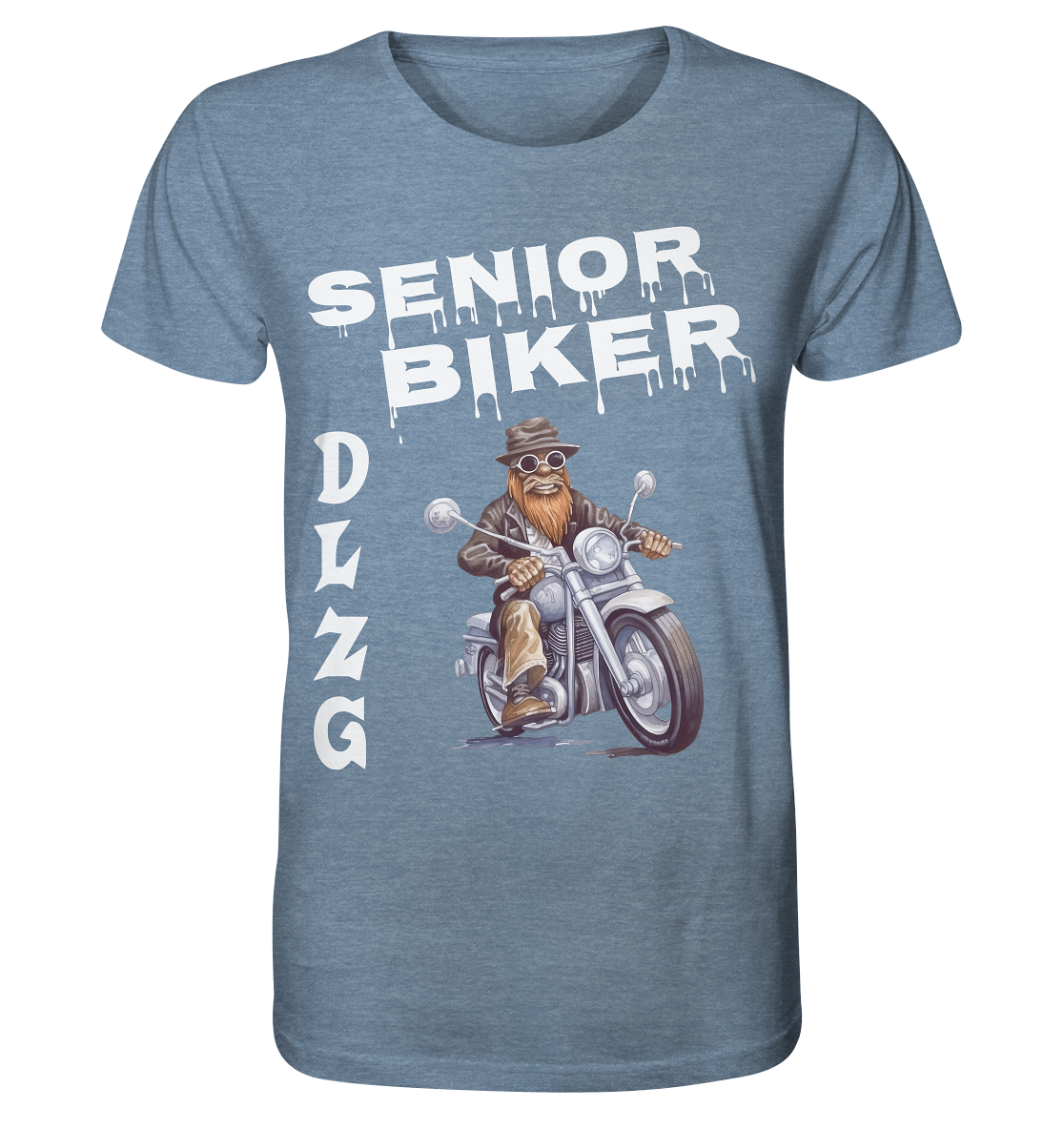 DLzG Opa Biker Fun Motiv 3- Organic Shirt (meliert)