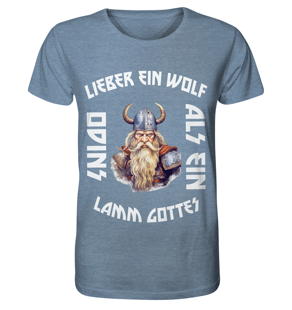 LIEBER EIN WOLF ODINS NO 2  - STREETWEAR - STATEMENT    - Organic Shirt (meliert)