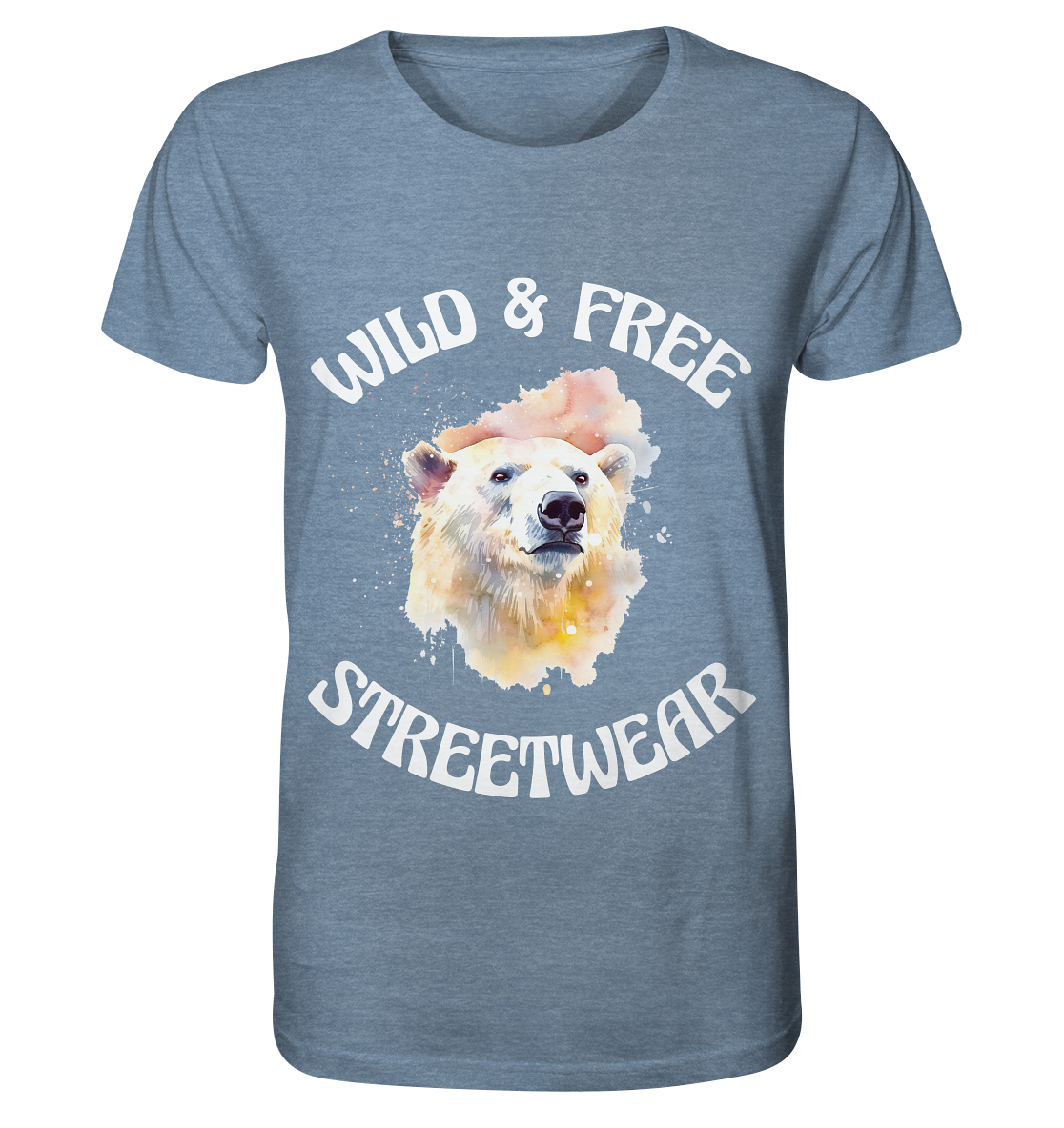 WILD & FREE NO 6 POLAR BEAR - STREETWEAR - STATEMENT - Organic Shirt (meliert)