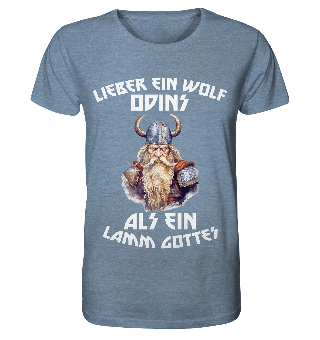 LIEBER EIN WOLF ODINS NO 1  - STREETWEAR - STATEMENT   - Organic Shirt (meliert)