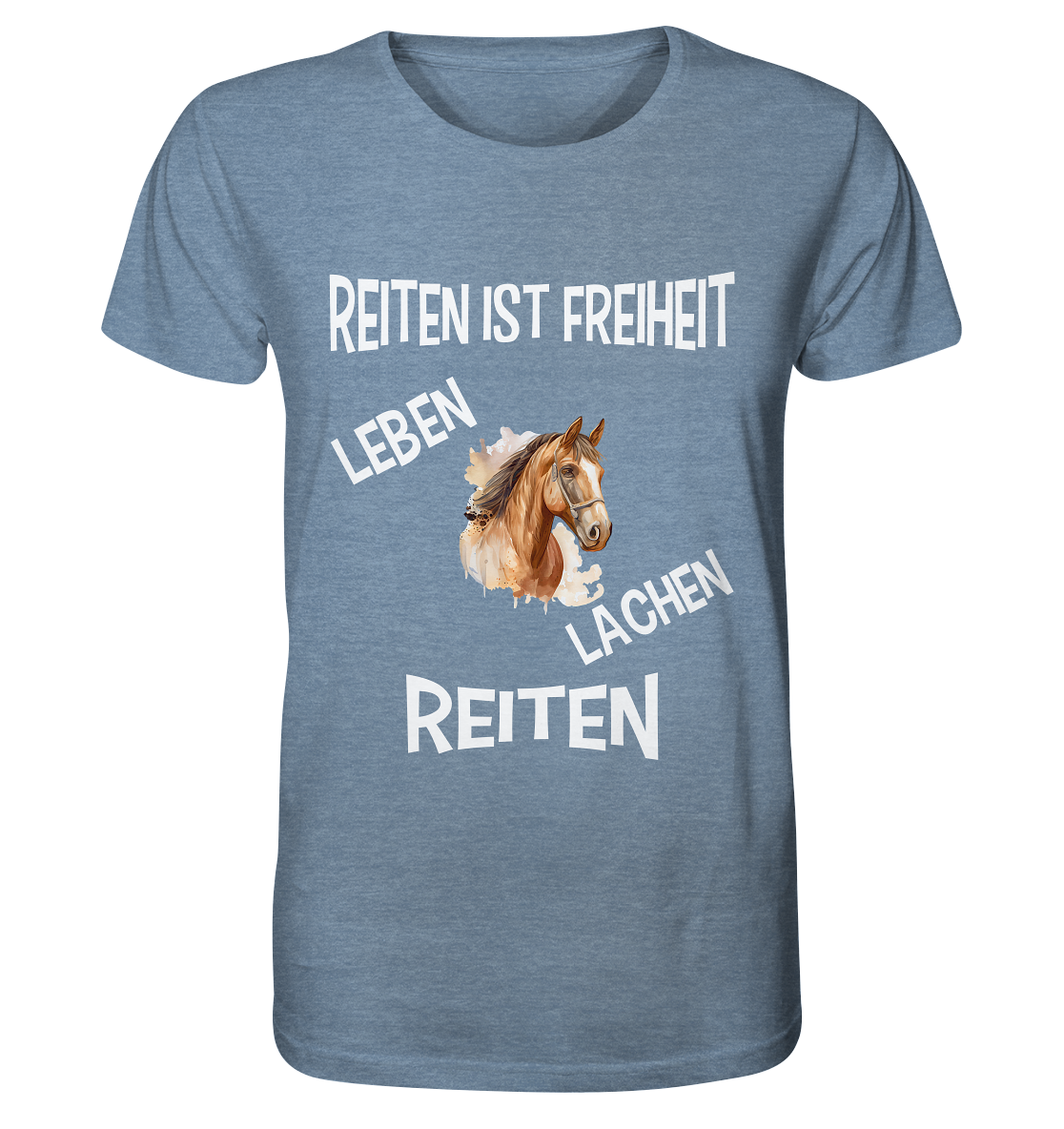 REITEN IST FREIHEIT - STREETWEAR FÜR REITER UND PFERDELIEBHABER - Organic Shirt (meliert)