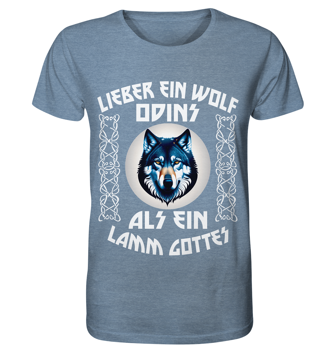 Odins Wolf: Stärke, Stolz und Unabhängigkeit 5- Organic Shirt (meliert)