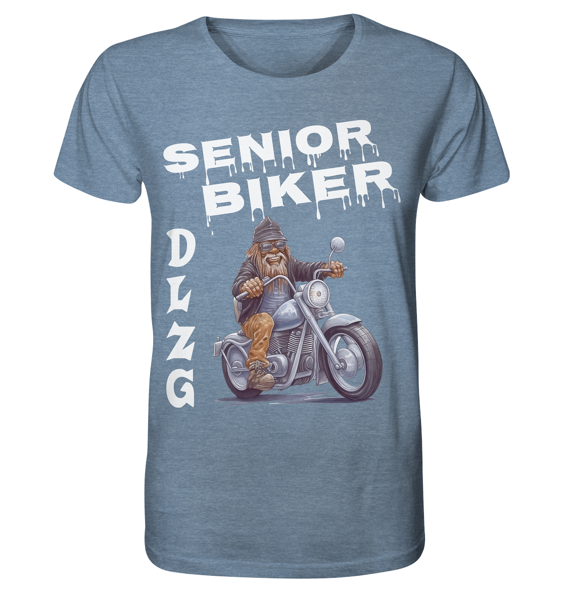 DLzG Opa Biker Fun Motiv 4- Organic Shirt (meliert)