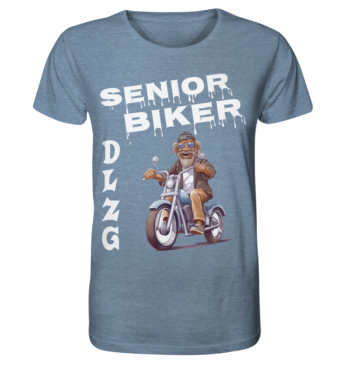 DLzG Opa Biker Fun Motiv 2- Organic Shirt (meliert)