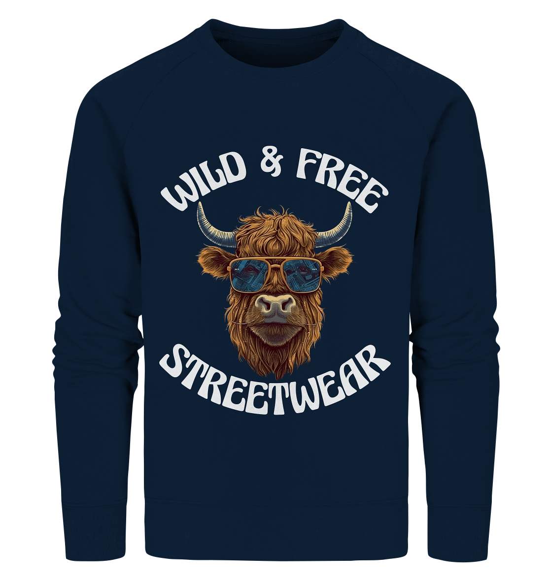 WILD & FREE NO 2 HIGHLAND COW STREETWEAR - STATEMENT - Organic Sweatshirt