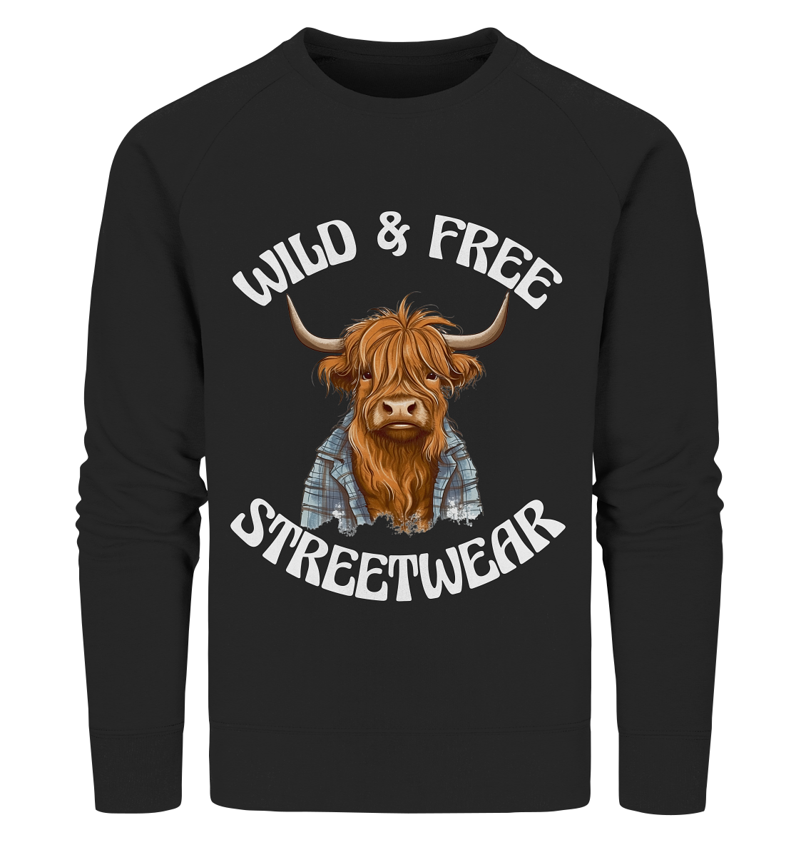 WILD & FREE NO 9 HIGHLAND COW II - STREETWEAR - STATEMENT  - Organic Sweatshirt