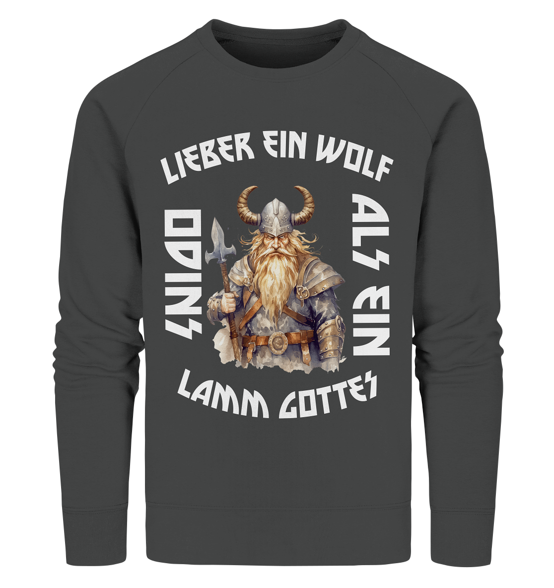 LIEBER EIN WOLF ODINS NO 3  - STREETWEAR - STATEMENT     - Organic Sweatshirt