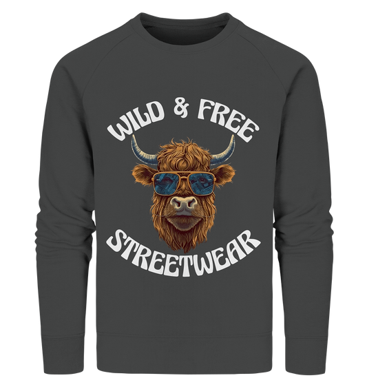 WILD & FREE NO 2 HIGHLAND COW STREETWEAR - STATEMENT - Organic Sweatshirt