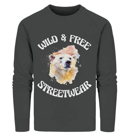 WILD & FREE NO 6 POLAR BEAR - STREETWEAR - STATEMENT - Organic Sweatshirt