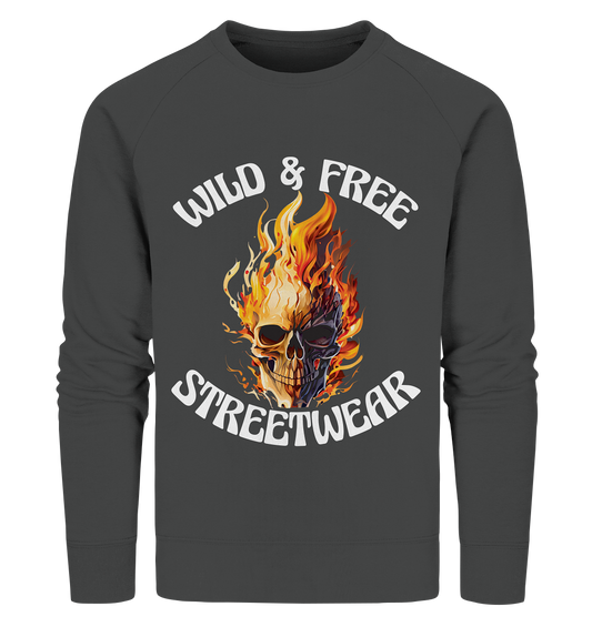 WILD & FREE NO 8 SKULL II - STREETWEAR - STATEMENT  - Organic Sweatshirt