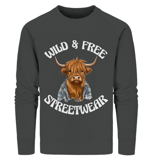 WILD & FREE NO 9 HIGHLAND COW II - STREETWEAR - STATEMENT  - Organic Sweatshirt