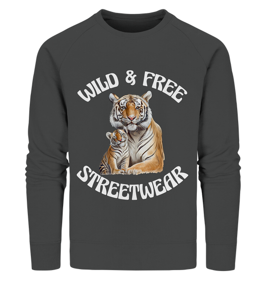 WILD & FREE NO 14 TIGER FAMILY  - STREETWEAR - STATEMENT  - Organic Sweatshirt