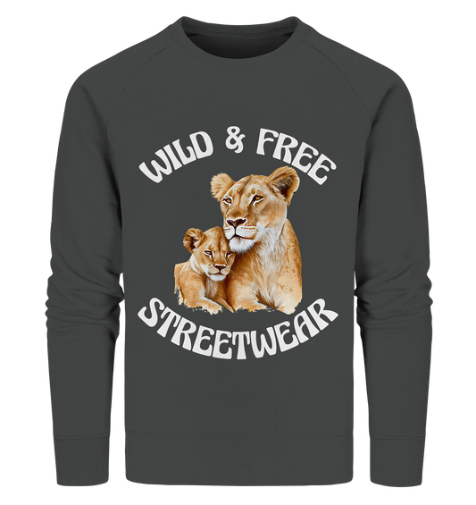 WILD & FREE NO 11 LION FAMILY  - STREETWEAR - STATEMENT   - Organic Sweatshirt