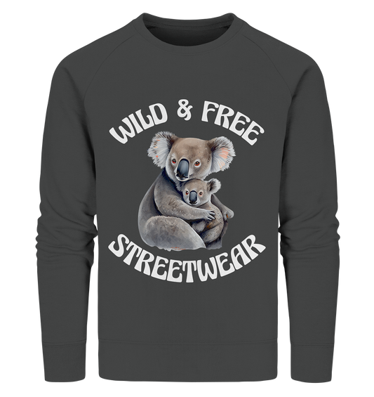 WILD & FREE NO 13 KOALA FAMILY  - STREETWEAR - STATEMENT    - Organic Sweatshirt