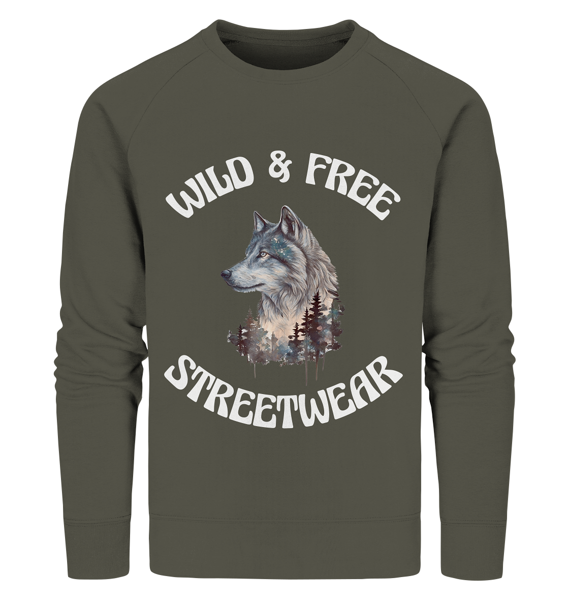 WILD & FREE NO 3 WOLF STREETWEAR - STATEMENT - Organic Sweatshirt