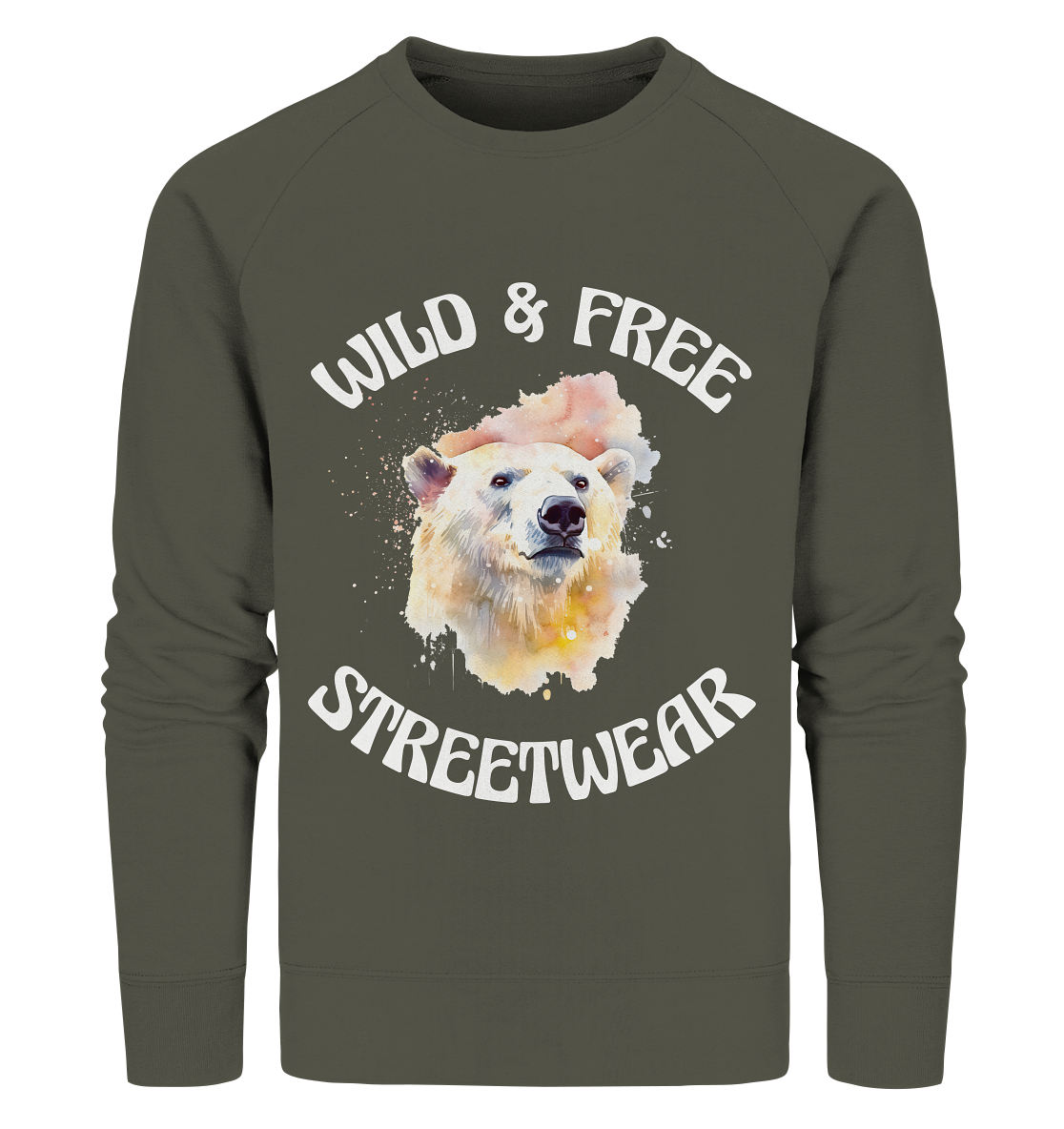 WILD & FREE NO 6 POLAR BEAR - STREETWEAR - STATEMENT - Organic Sweatshirt