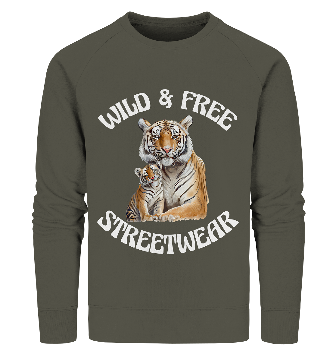 WILD & FREE NO 14 TIGER FAMILY  - STREETWEAR - STATEMENT  - Organic Sweatshirt