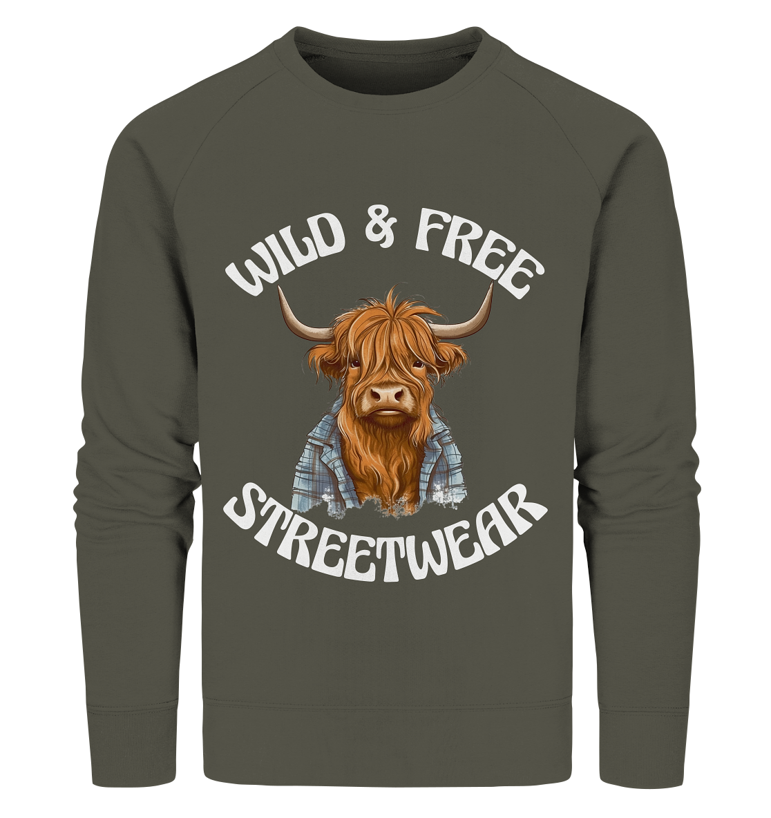 WILD & FREE NO 9 HIGHLAND COW II - STREETWEAR - STATEMENT  - Organic Sweatshirt