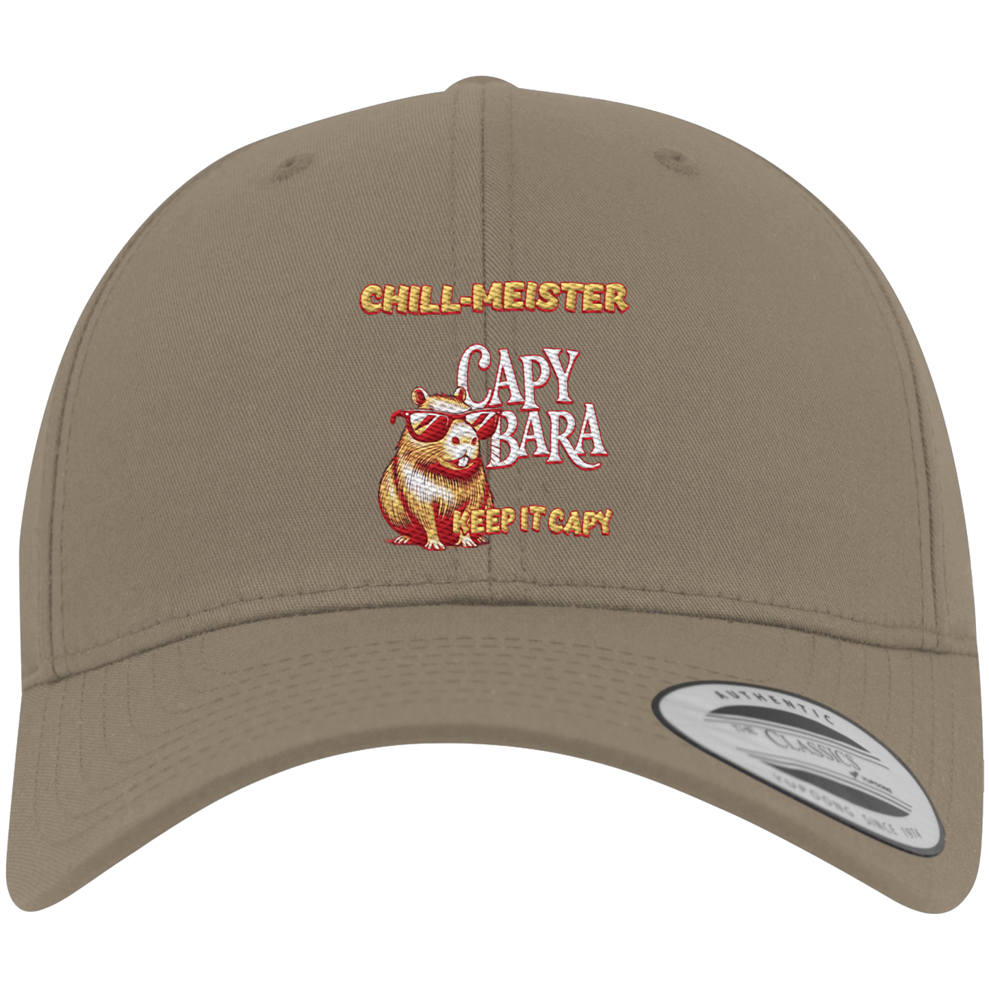 Chill-Meister Capybara –  Hochwertige Stick-Edition - Premium Baseball Cap