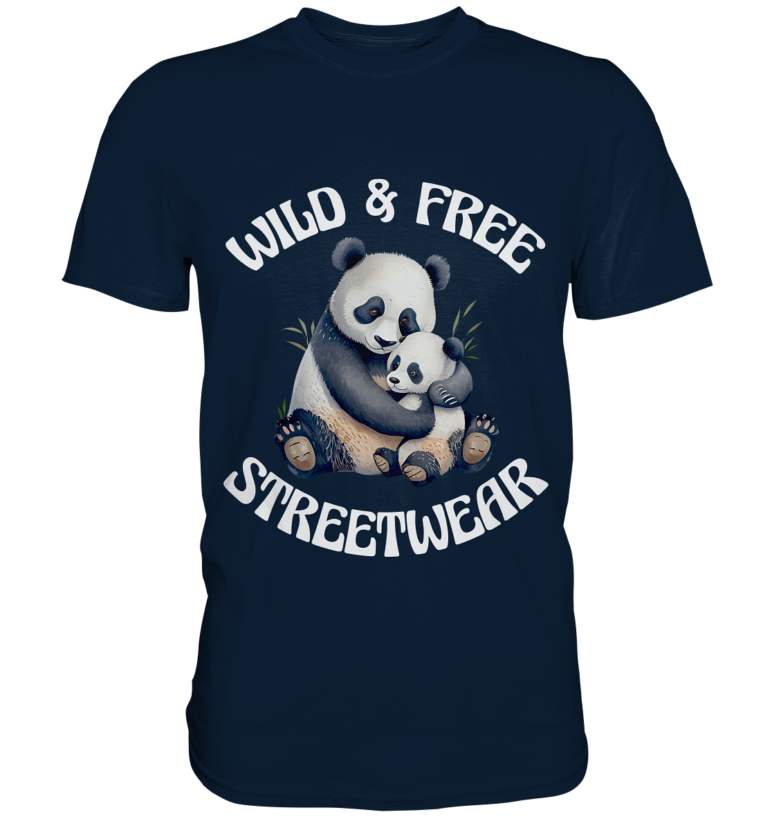 WILD & FREE NO 12 PANDA FAMILY  - STREETWEAR - STATEMENT    - Premium Shirt