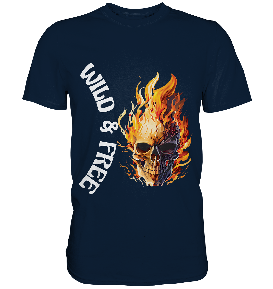 T-Shirt- Wild & Free Skull- cooles für jeden Look- Premium Shirt