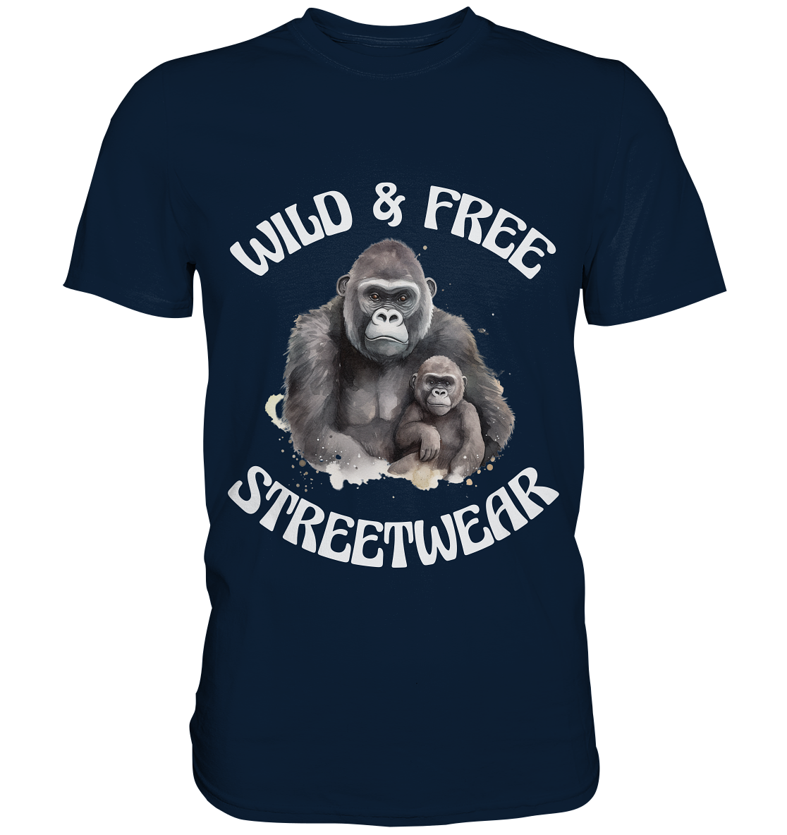 WILD & FREE NO 15 GORILLA FAMILY  - STREETWEAR - STATEMENT  - Premium Shirt