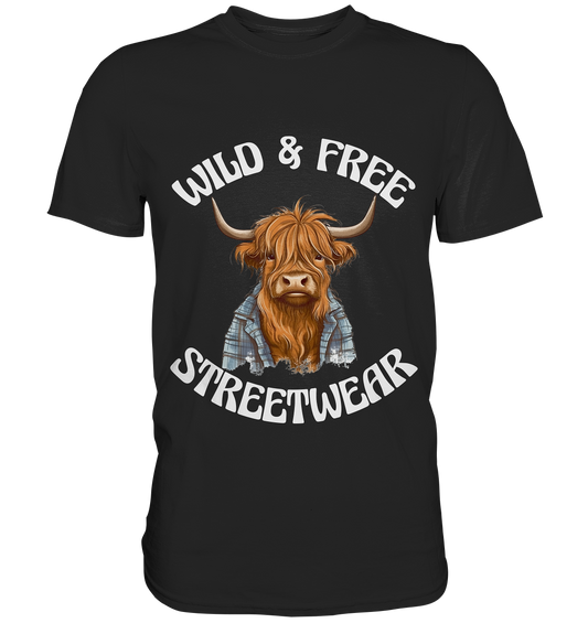 WILD & FREE NO 9 HIGHLAND COW II - STREETWEAR - STATEMENT  - Premium Shirt