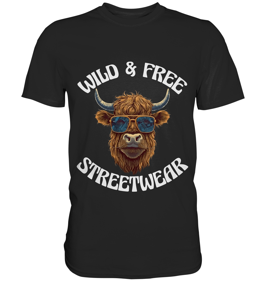 WILD & FREE NO 2 HIGHLAND COW STREETWEAR - STATEMENT - Premium Shirt