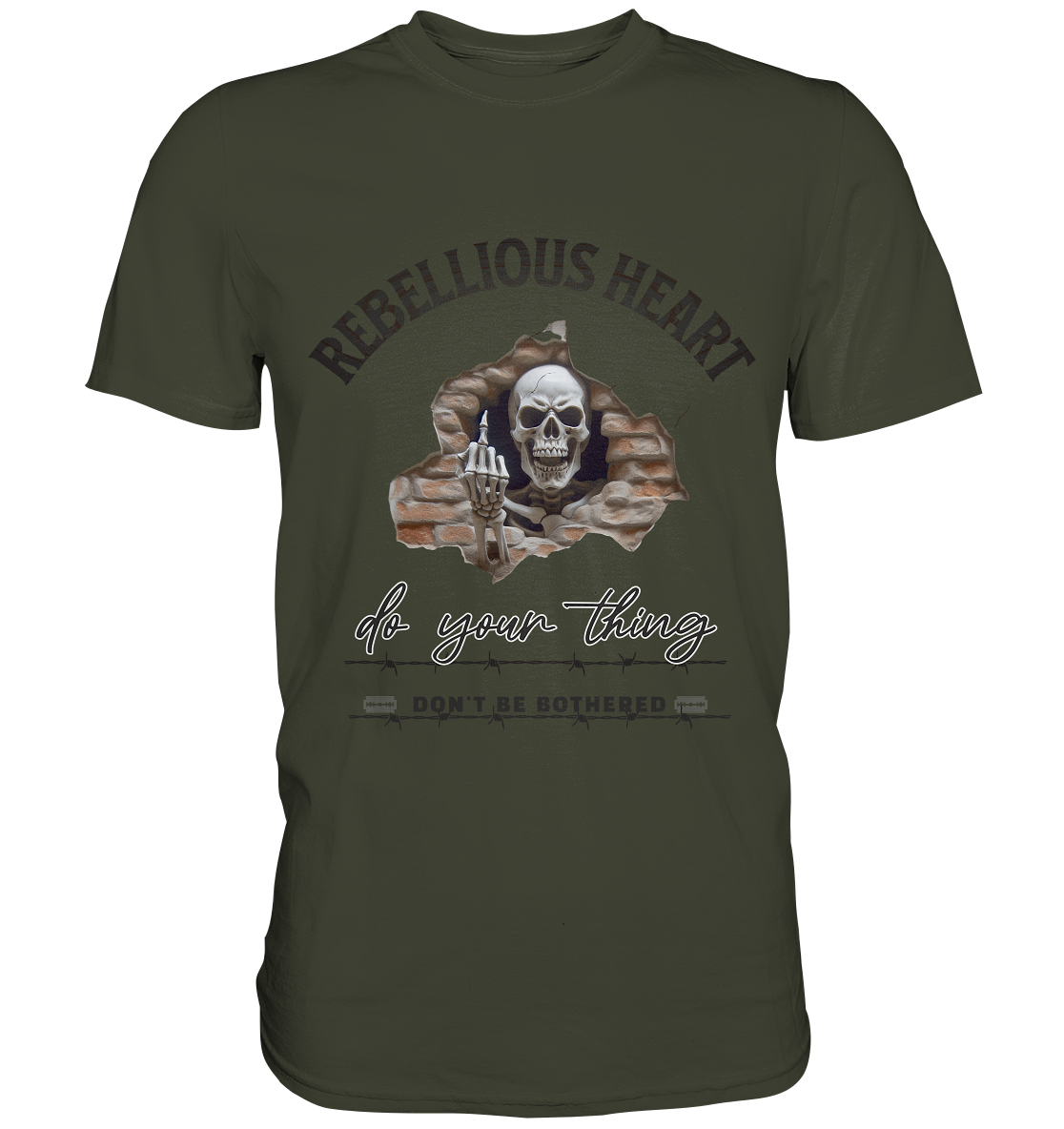 Rebellisches Herz Skull - Premium Shirt