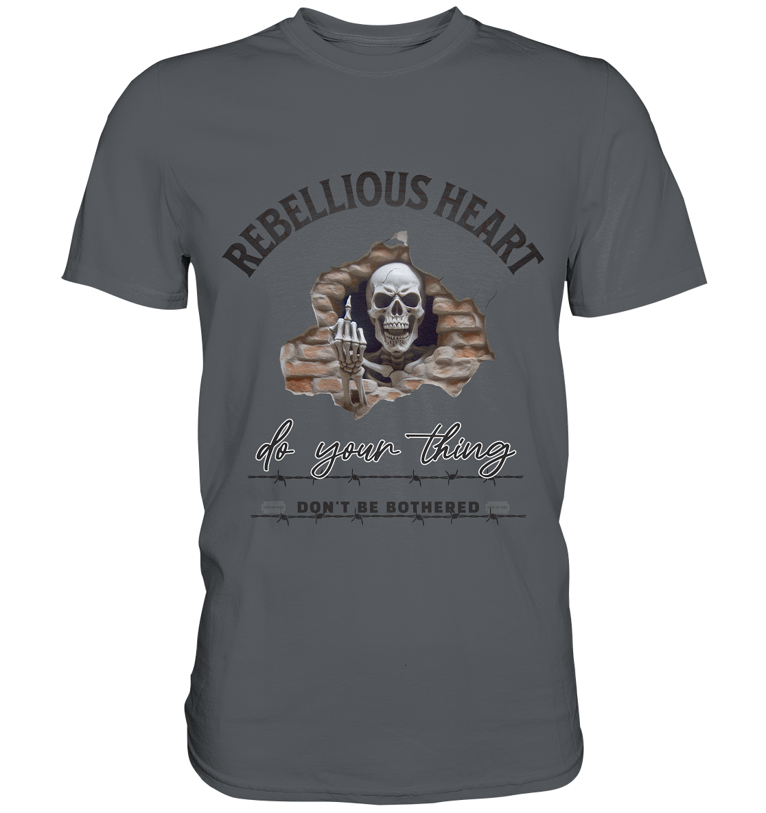 Rebellisches Herz Skull - Premium Shirt