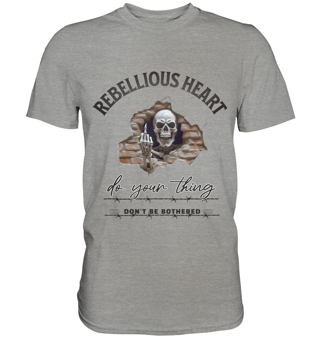 Rebellisches Herz Skull - Premium Shirt