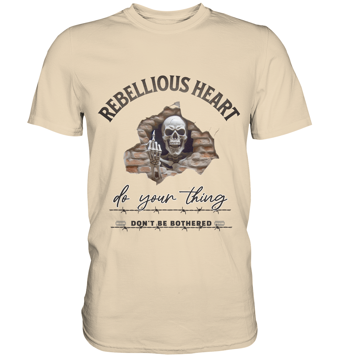 Rebellisches Herz Skull - Premium Shirt