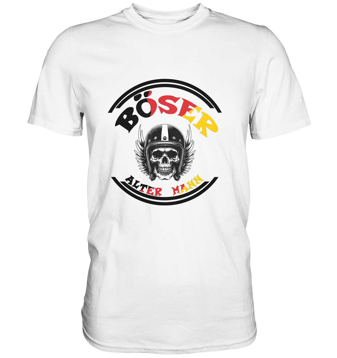 Böser Alter Mann weißes Premium Shirt mit Skull