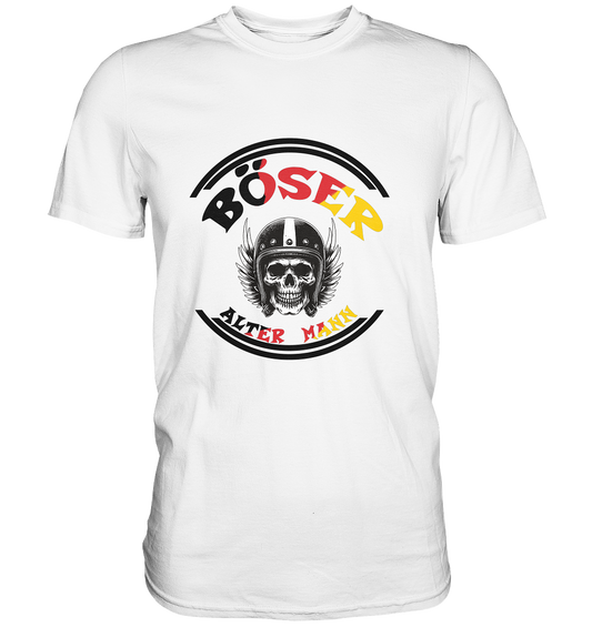 Böser Alter Mann weißes Premium Shirt mit Skull