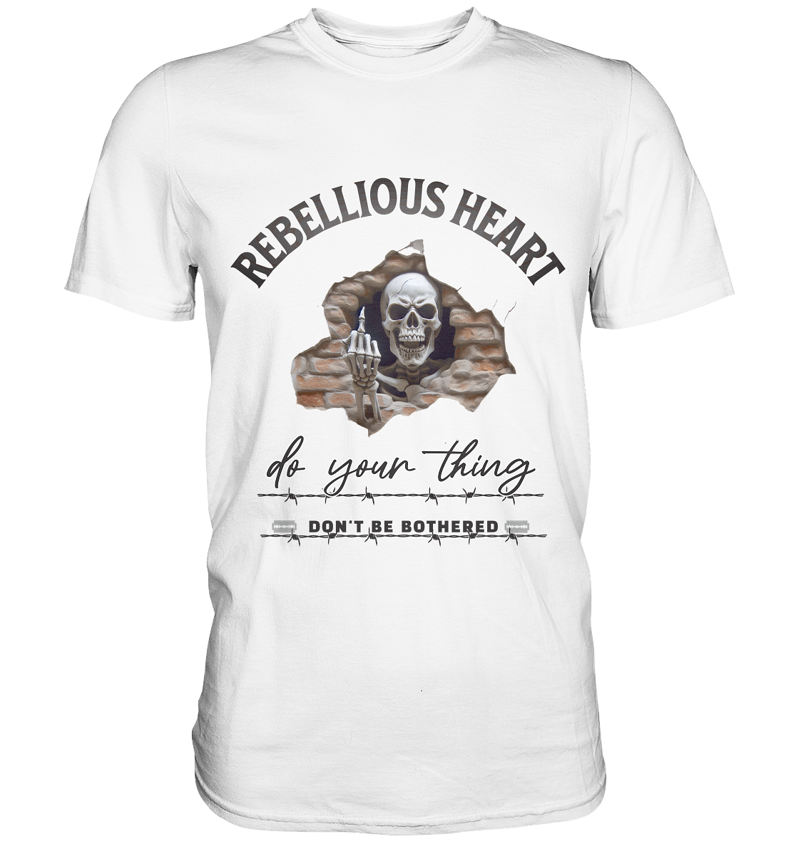 Rebellisches Herz Skull - Premium Shirt