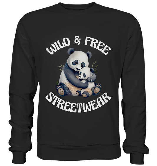 WILD & FREE NO 12 PANDA FAMILY  - STREETWEAR - STATEMENT    - Premium Sweatshirt