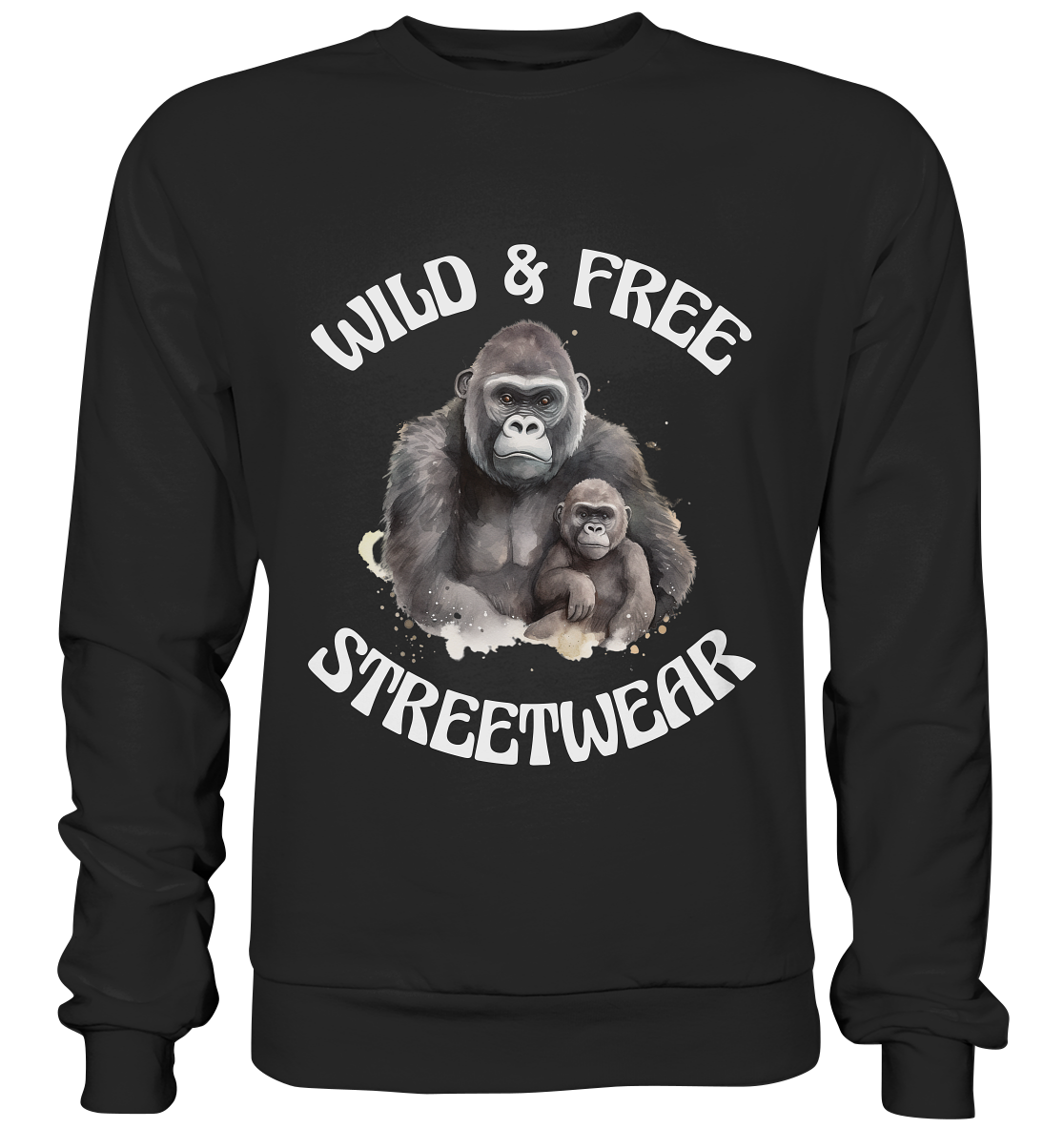 WILD & FREE NO 15 GORILLA FAMILY  - STREETWEAR - STATEMENT  - Premium Sweatshirt