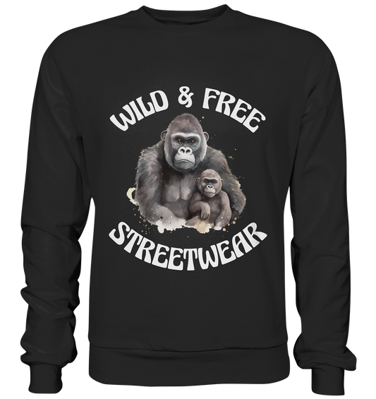 WILD & FREE NO 15 GORILLA FAMILY  - STREETWEAR - STATEMENT  - Premium Sweatshirt