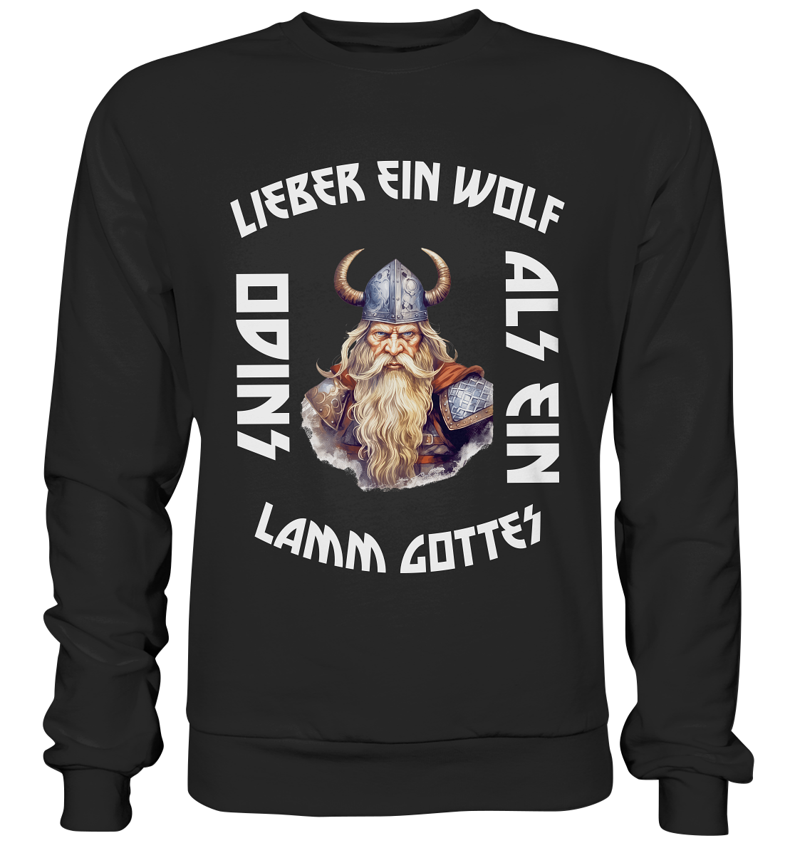 LIEBER EIN WOLF ODINS NO 2  - STREETWEAR - STATEMENT    - Premium Sweatshirt