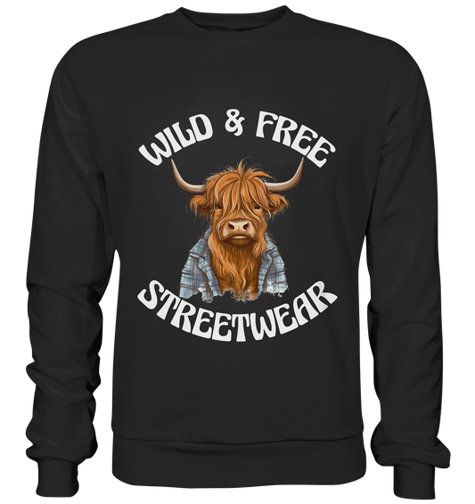 WILD & FREE NO 9 HIGHLAND COW II - STREETWEAR - STATEMENT  - Premium Sweatshirt