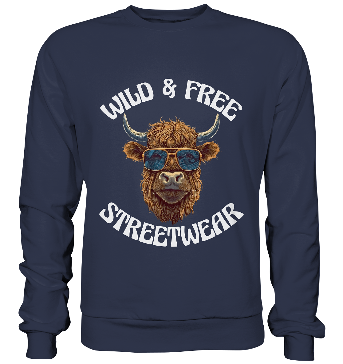 WILD & FREE NO 2 HIGHLAND COW STREETWEAR - STATEMENT - Premium Sweatshirt