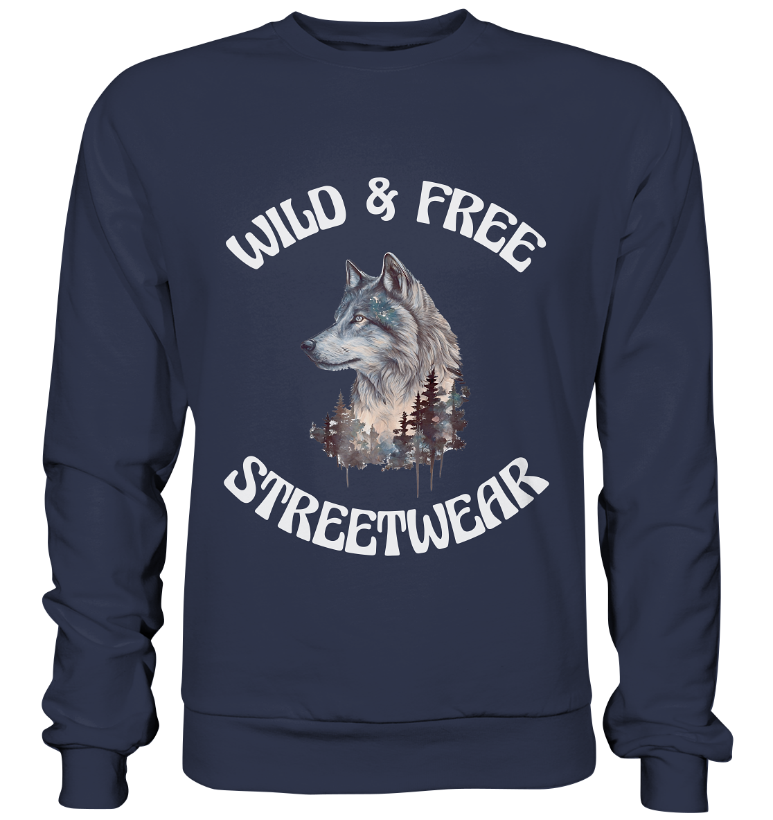 WILD & FREE NO 3 WOLF STREETWEAR - STATEMENT - Premium Sweatshirt